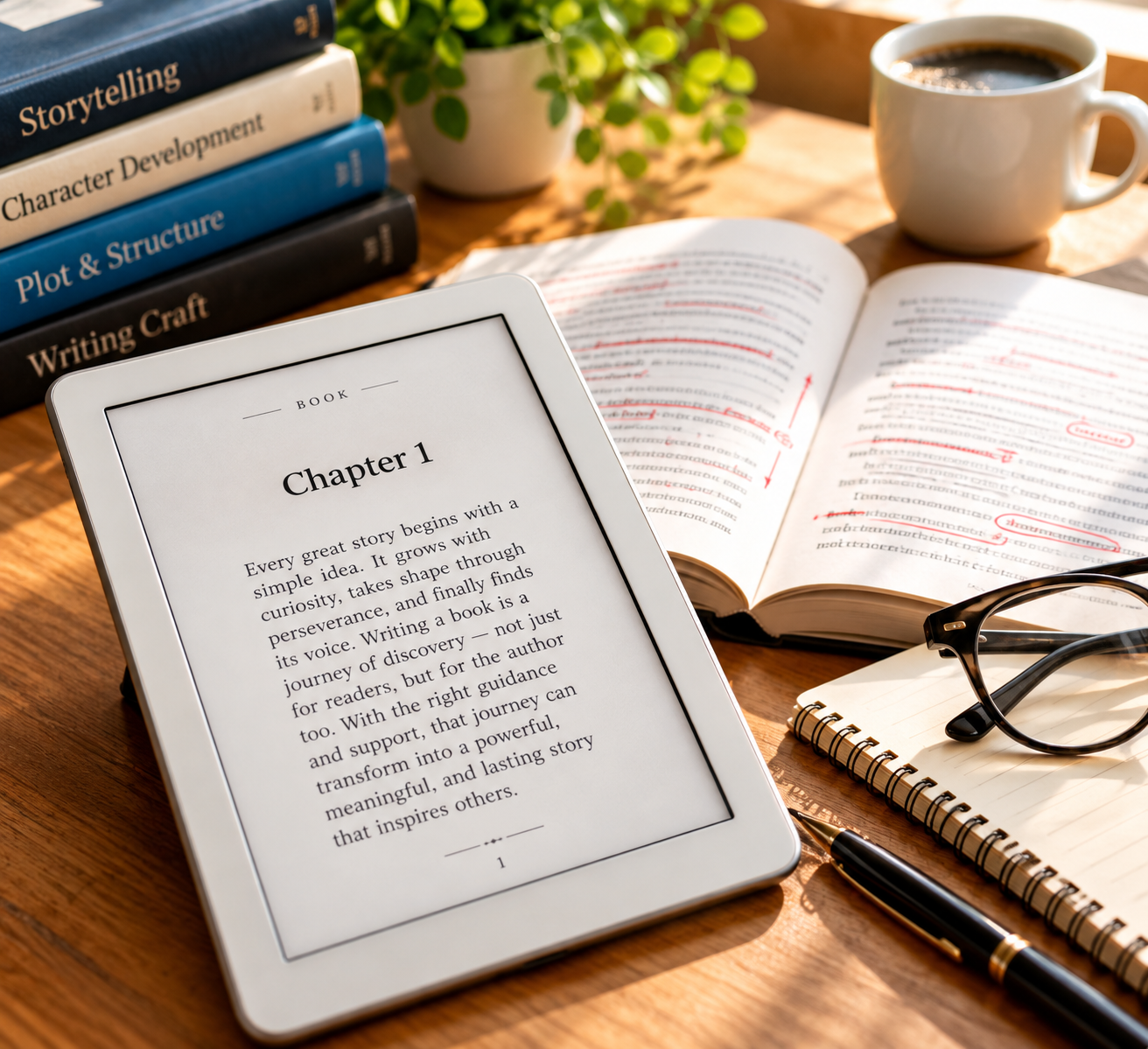 Books and manuscript for developmental editing