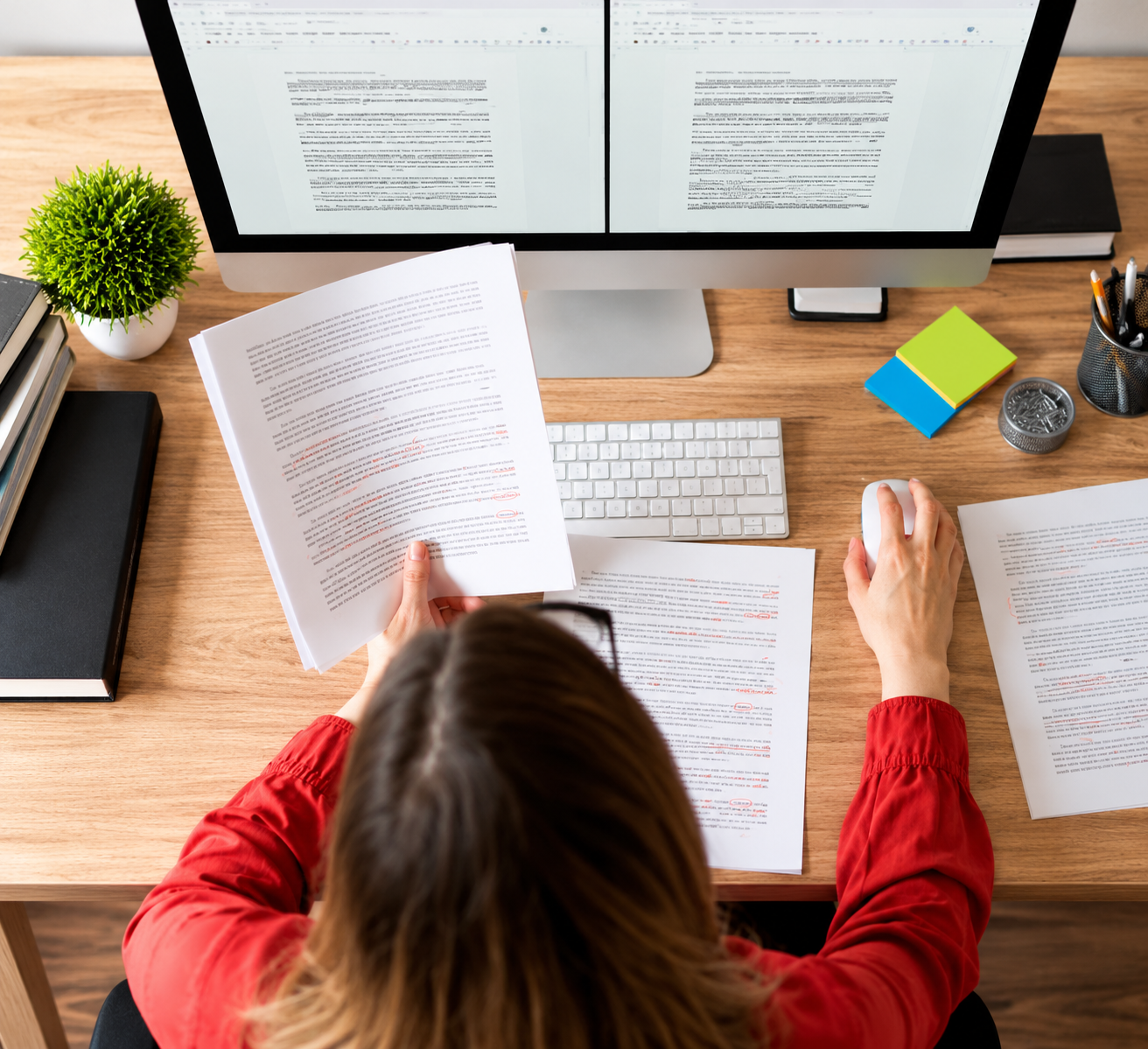 Professional book editing and manuscript review workspace