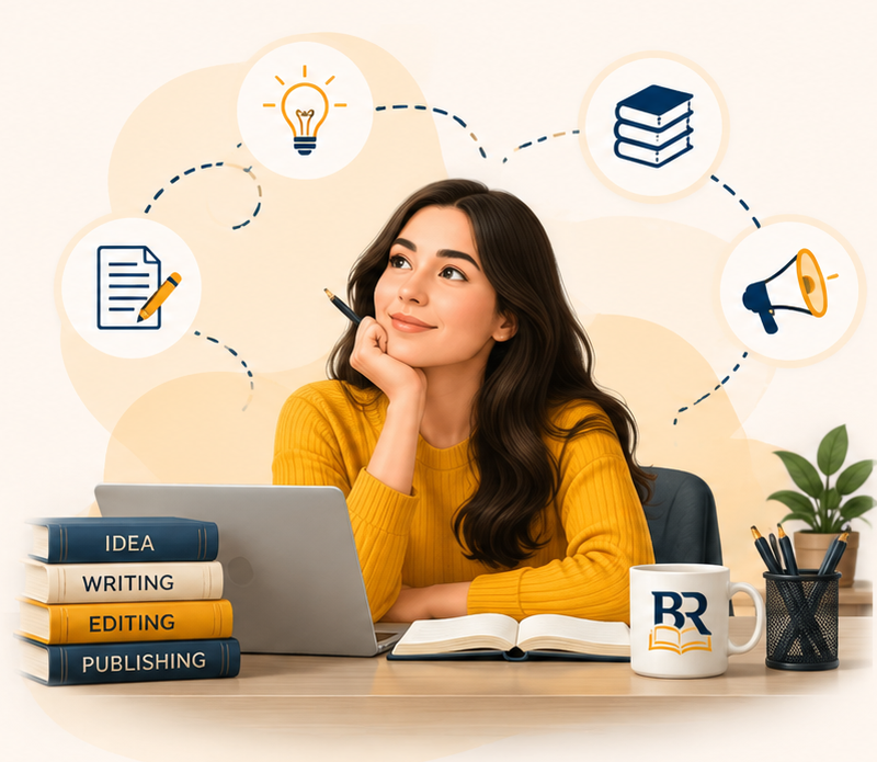 Book Rev Publishing author writing and publishing illustration